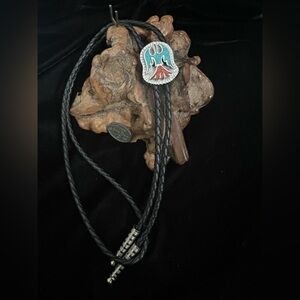 Silver and Turquoise Bolo Tie